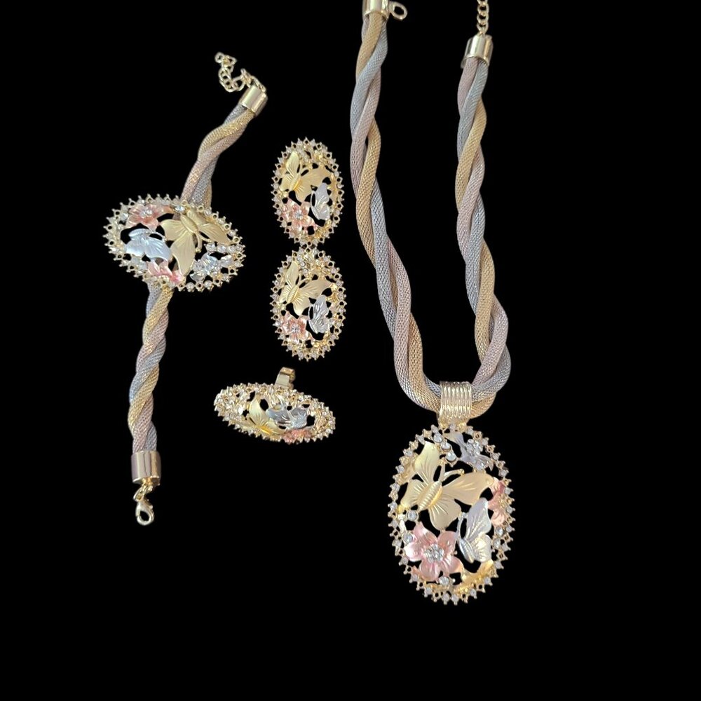 Elegant Gold and Silver Jewelry Set